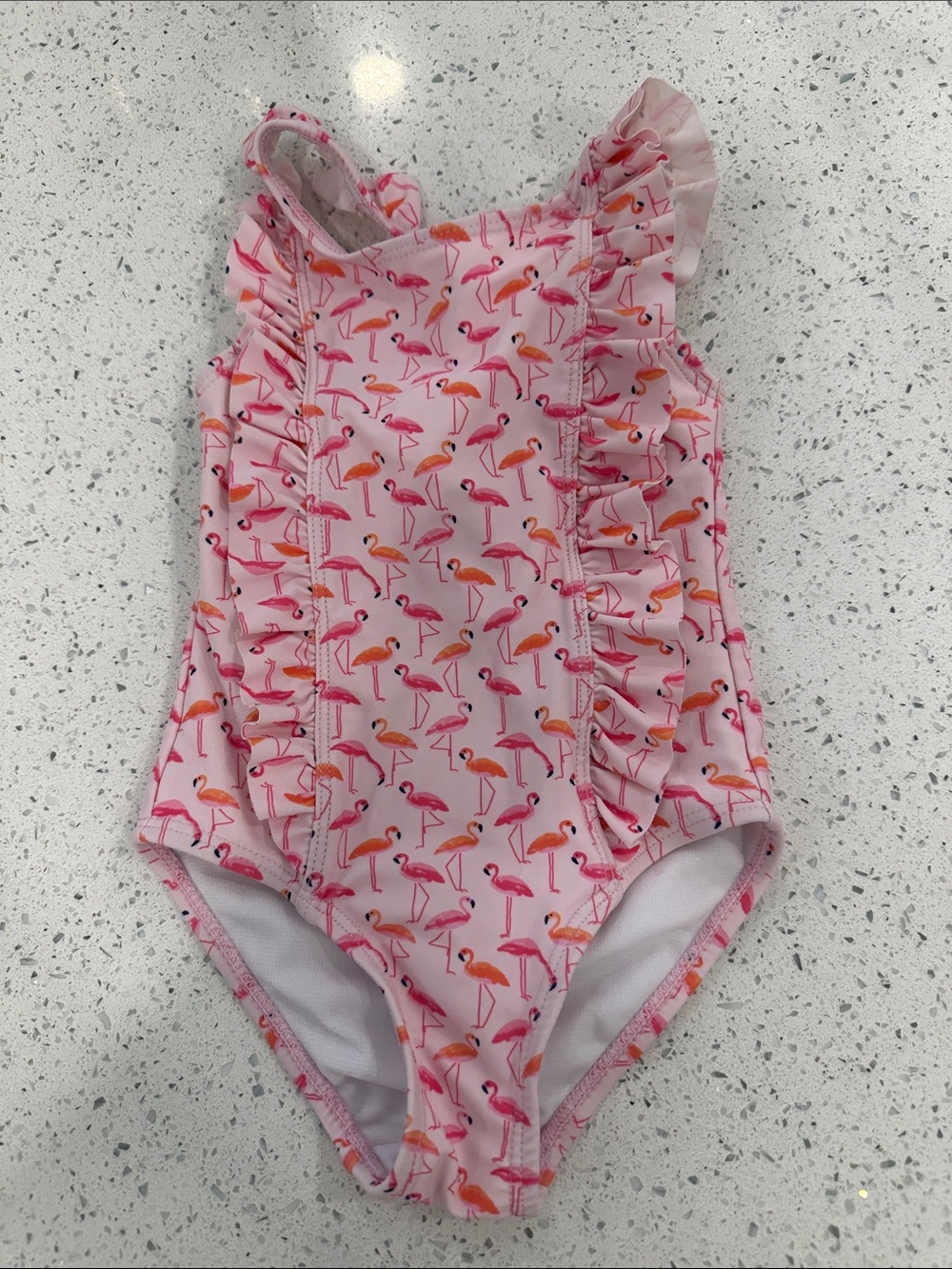 Little Me Pink Flamingo Ruffle One-Piece Swimsuit